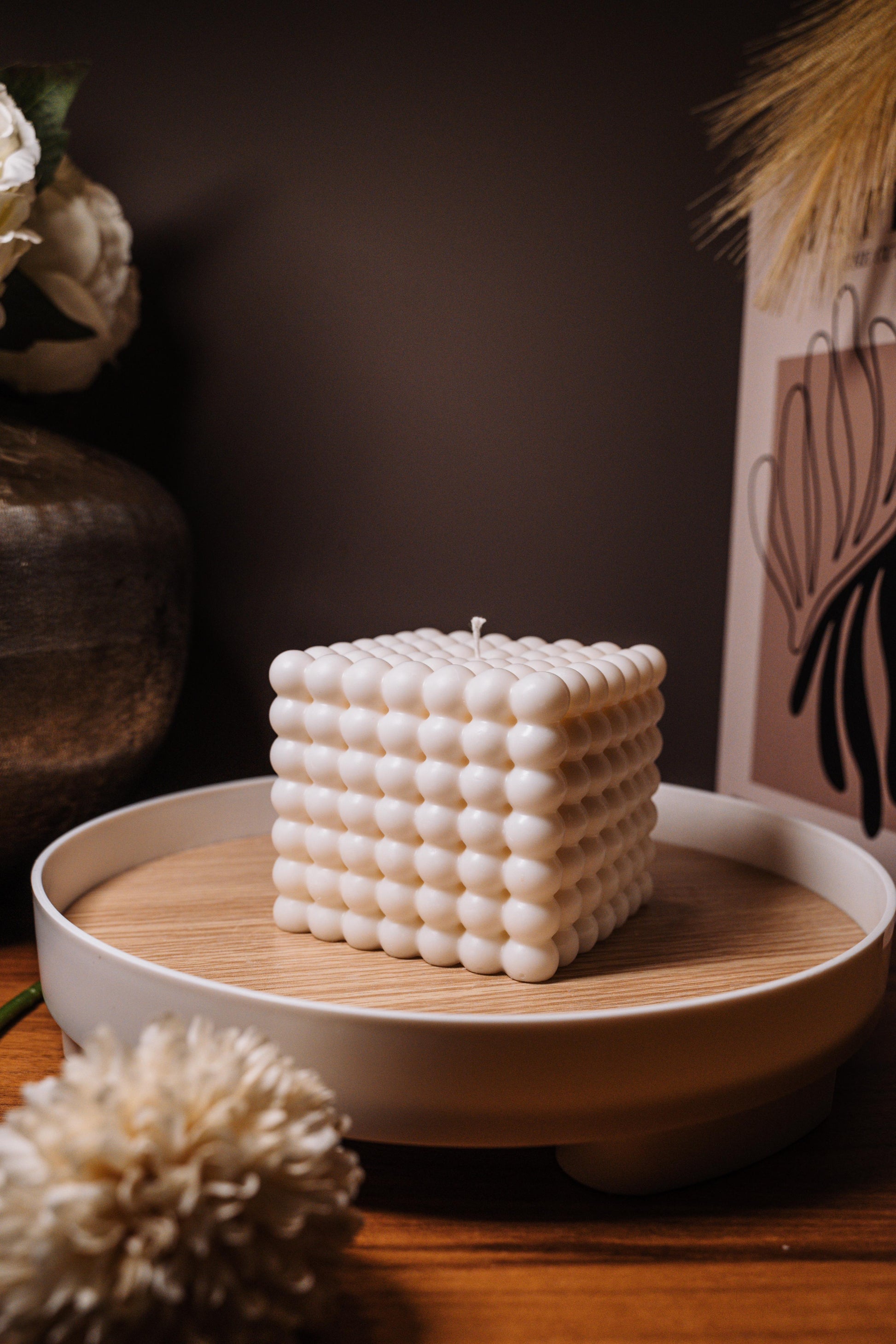 2 Candele A Bolle In Cera Di Soia - Cubo Profumato 5.5cm, Aromaterapia, Decorazione Camera - Foto 1